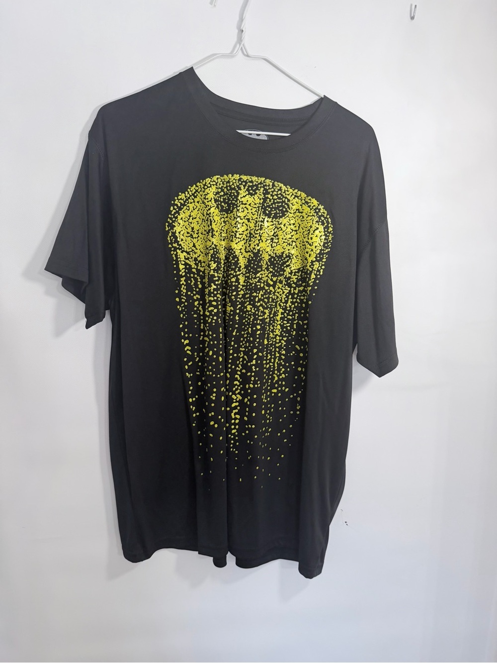 DC Comics Black Short-Sleeve Tee with Yellow Drip Batman Logo